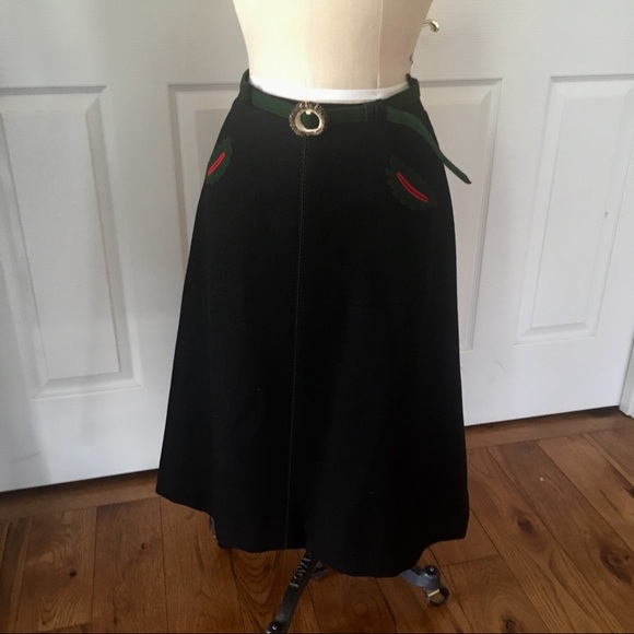 Original Hammerer Austrian green wool skirt - Picture 4 of 8